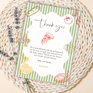 Invitación Sage Verde Ciao Baby Pizza Italiana Baby Shower