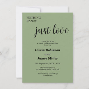 Invitación Sage Verde Nada Lujoso Solo Amor Boda Casual