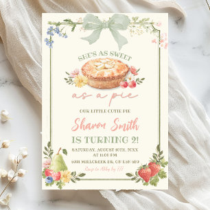 Invitación Sage Verde Rosa Mercado de Granjeros Dulce como un