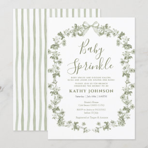 Invitación Sage Vintage Coquette Floral Baby Sprinkle
