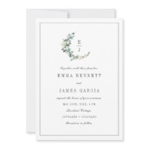 Sage Watercolor Eucalyptus Wreath Monograma Boda