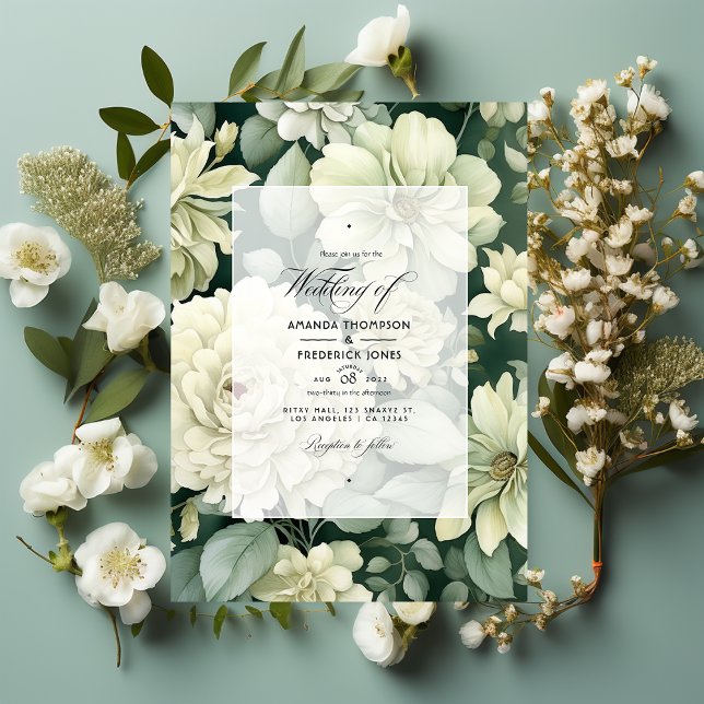 Invitación Sage y Ivory Floral Boda (Subido por el creador)