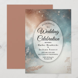 Invitación Sage y Terracotta Stardust Skies Boda