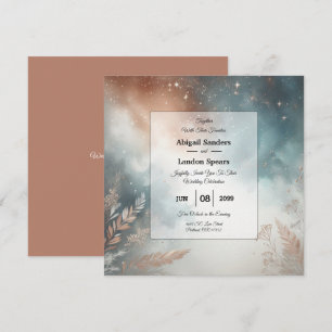 Invitación Sage y Terracotta Stardust Skies Boda