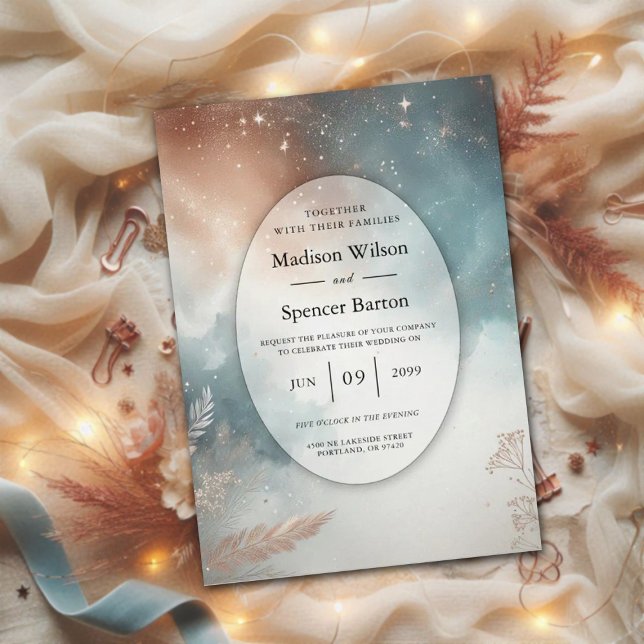 Invitación Sage y Terracotta Stardust Skies Boda (Subido por el creador)