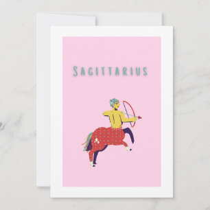 Invitación Sagitario Rosa, zodiaco, signo zodiacal