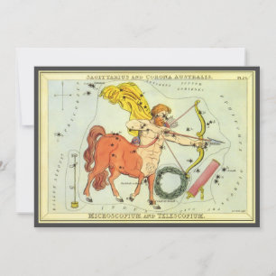 Invitación Sagittarius, el espejo de la constelación vintage 