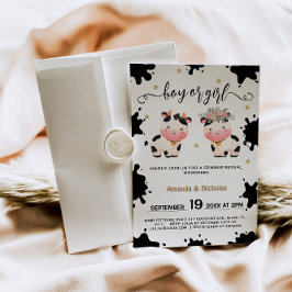 Invitación Sagrada vaca acuarela niño chica revelar