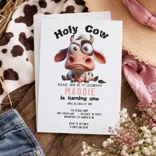 Invitación Sagrada Vaca Caricaturas Soy una vaquera Cumpleaño