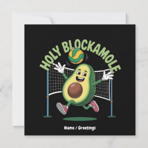 Invitación Sagrado Blockamole Cute Gracioso Voleibol, aguacat