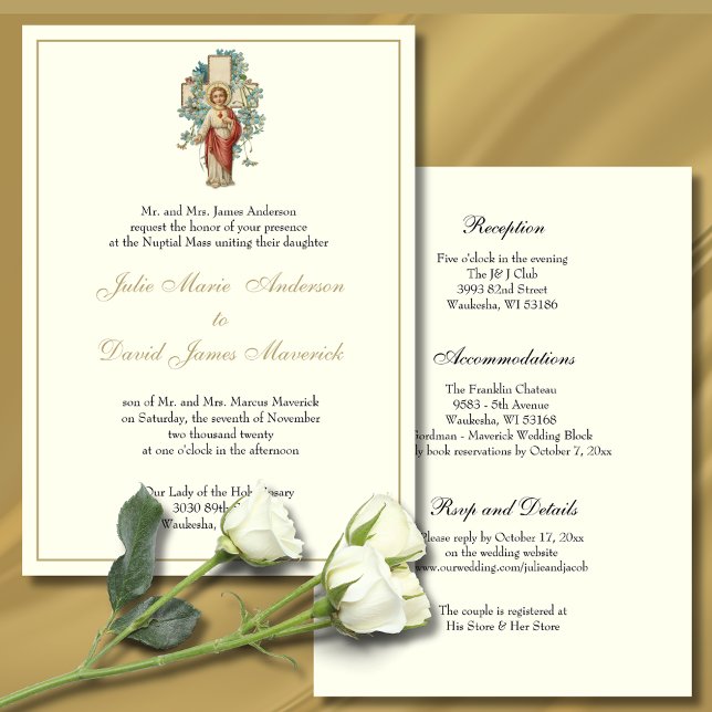 Invitación Sagrado Corazón de Jesús Boda católico Combo (Subido por el creador)