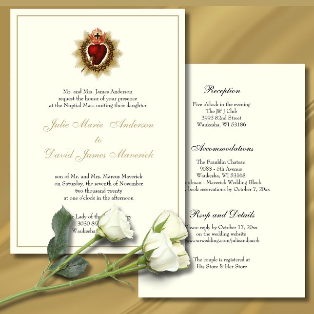 Invitación Sagrado Corazón de Jesús Boda católico Combo (Subido por el creador)