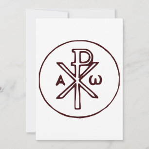 Invitación Sagrado Cristograma Chi-Rho Arte Refinado