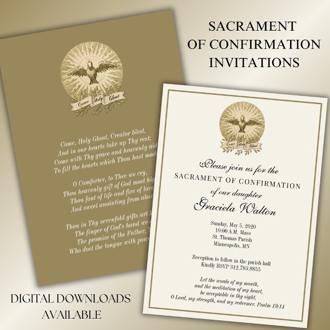 Invitación Sagrado Espíritu Santo Católico de confirmación (Subido por el creador)