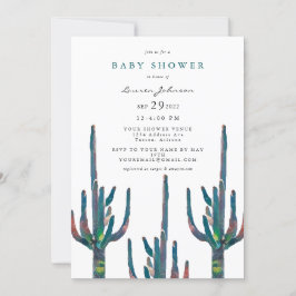 Invitación Saguaro Cactus Baby Shower Neutral de Género
