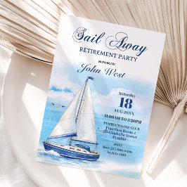 Invitación Sail Away Retirement Party Nautical Boat Yacht 
