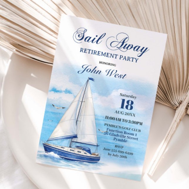 Invitación Sail Away Retirement Party Nautical Boat Yacht  (Subido por el creador)