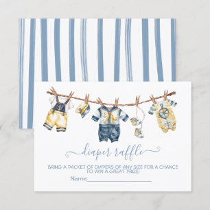 Invitación Sailor Baby Shower Clothesline Diaper Raffle