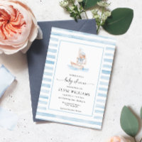 Sailor Bear Blue Stripe Baby Shower