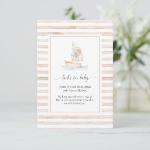 Invitación Sailor Bear Tan Stripe Libros Solicitar Insertar T