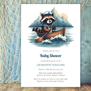 Invitación Sailor de pesca náutica Raccoon Boy Baby Shower