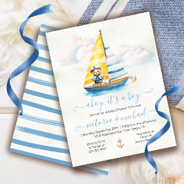 Invitación Sailor Nautical Ahoy Boy Baby Shower