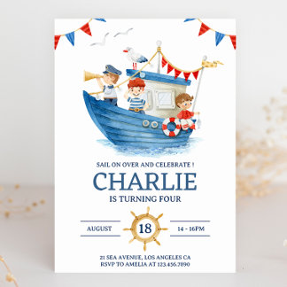 Invitación Sailor Nautical Summer