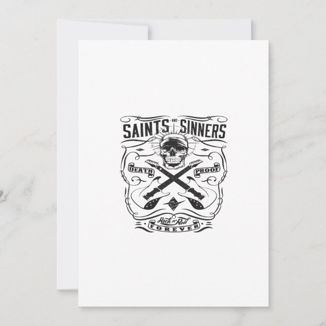 Invitación saint and sinners rock n roll forever death proof (Anverso)