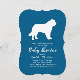Invitación Saint Bernard Dog Baby Shower Boy Blue