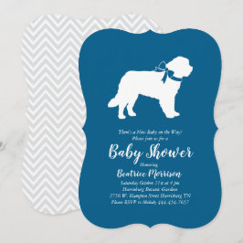 Invitación Saint Bernard Dog Baby Shower Boy Blue