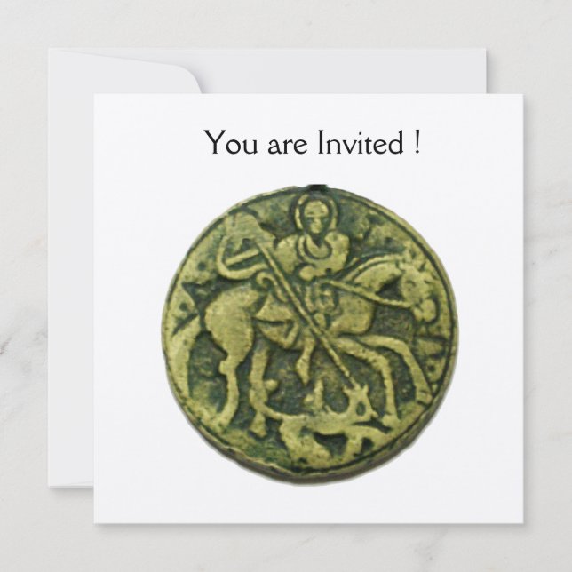 Invitación SAINT GEORGE Y DRAGON MEDALLION, champán (Anverso)