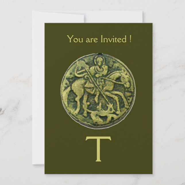 INVITACIÓN SAINT GEORGE Y DRAGON MEDALLION MONOGRAM (Anverso)
