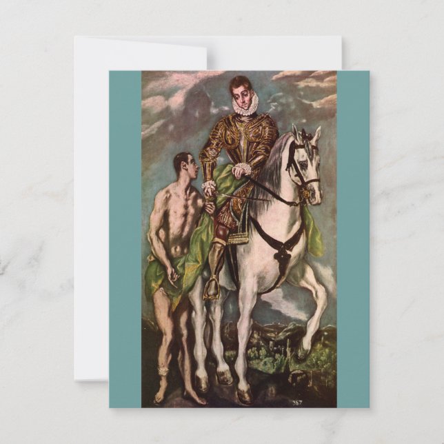 Invitación Saint Martin de El Greco y el Beggar, alrededor de (Anverso)