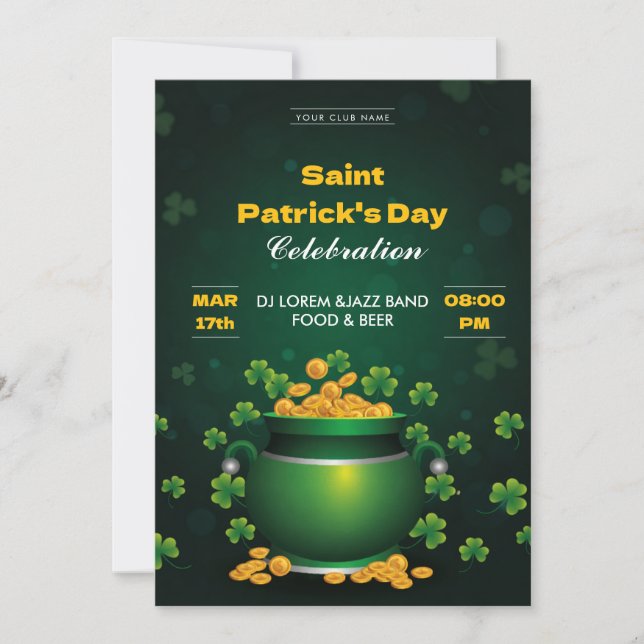 Invitación Saint Patrick’s Day Celebration Party Invitation (Anverso)
