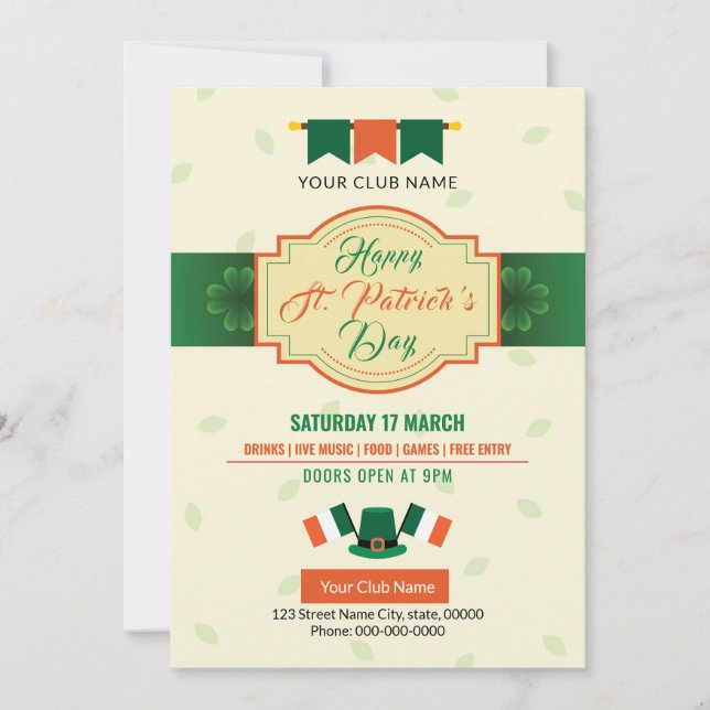 Invitación Saint Patricks Flyer (Anverso)