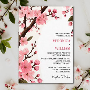 Invitación Sakura Blossom Un Boda Fiesta Pastel Garden