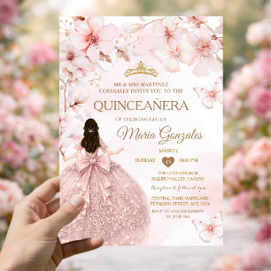 Invitación Sakura de primavera Quinceañera Dulces 16 Flor de 