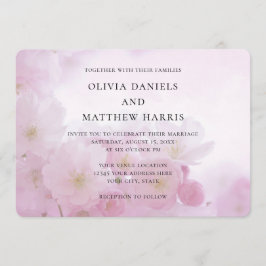 Invitación Sakura rosada de primavera, flor de cerezo. Boda f