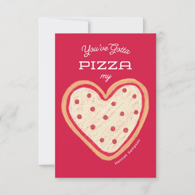 Invitación Sala de clases Pizza My Heart Pizza Valentine (Anverso)