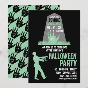 Invitación Sala de Escape con Tema de Apocalipsis Zombie Hall