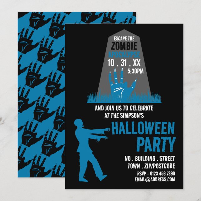 Invitación Sala de escape del tema del apocalipsis zombi Hall (Anverso / Reverso)