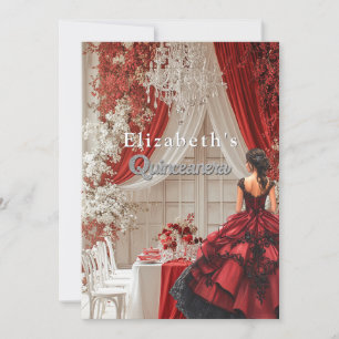 Invitación Sala de Fiesta de Quinceañera con Lámpara de Crist