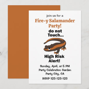 Invitación Salamandra de Fuego No Tocar Alerta de Alto Riesgo