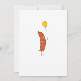 Invitación Salchicha divertida linda