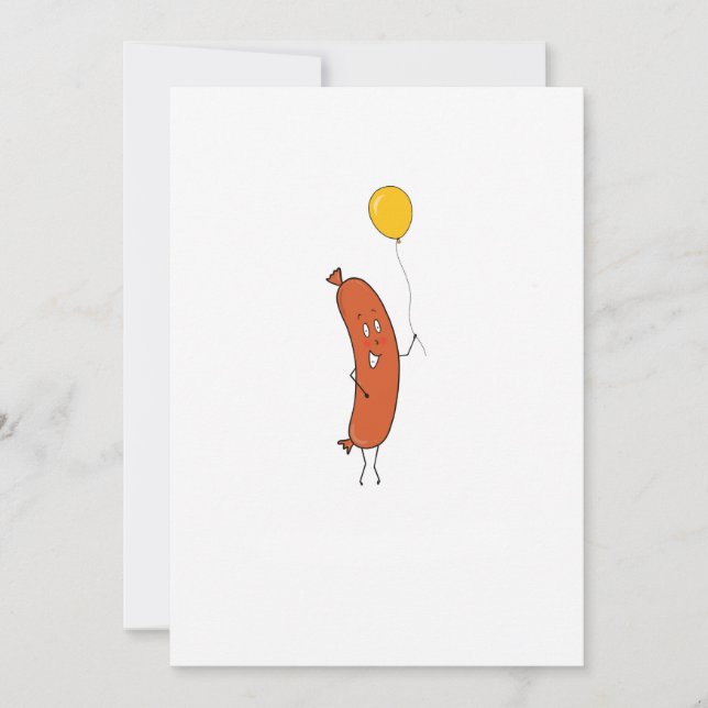 Invitación Salchicha divertida linda (Anverso)