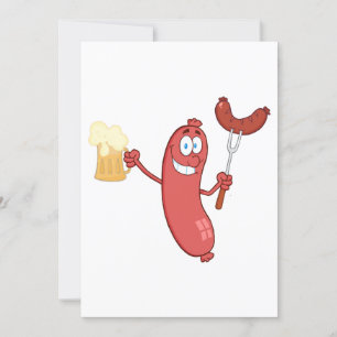 Invitación Salchichas Y Cerveza