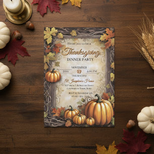 Invitación Sale de las calabazas Fiesta de la cena de Acción
