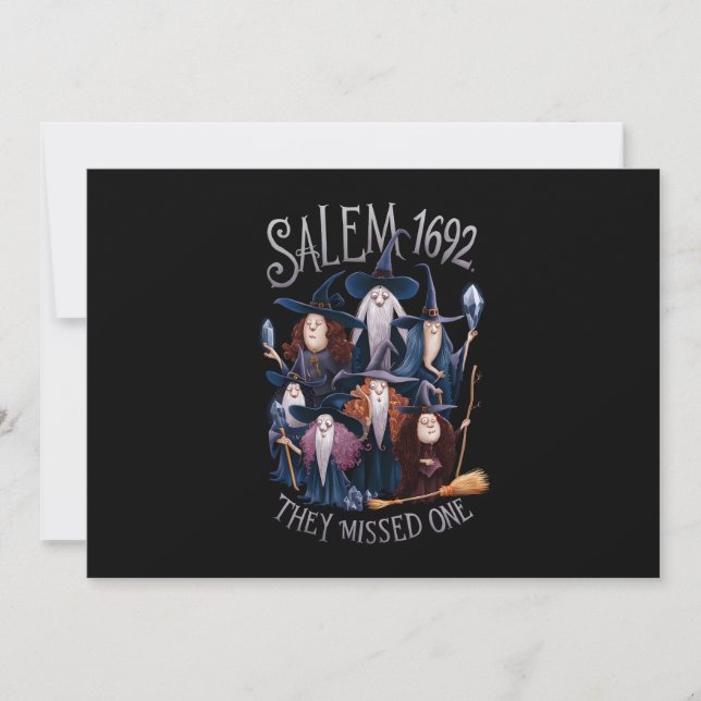 Invitación Salem 1692 Perdieron Una Bruja De Halloween (Anverso)