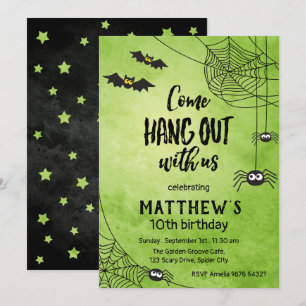 Invitación Salga Con Nosotros  Cumpleaños de Halloween