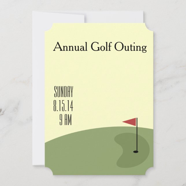 Invitación Salida de golf - sobre el verde (Anverso)